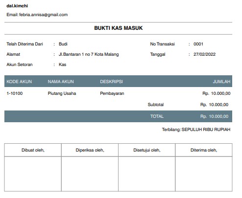 Bukti Transaksi dan Jenis-jenisnya